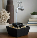 Modern Tap Style Tabletop Water
Fountain with Pebble Base