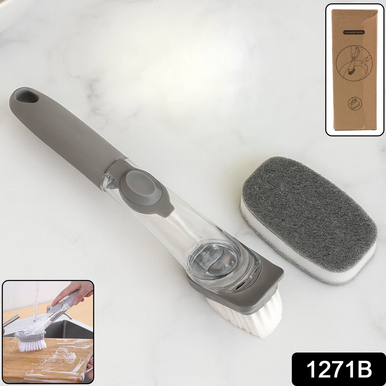 2 In 1 Soap-dispensing Dish Brush - (Set)