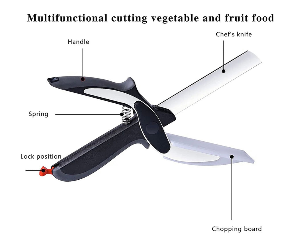 073 Stainless Steel 4 In 1 Clever Cutter Black ( 2 pieces)